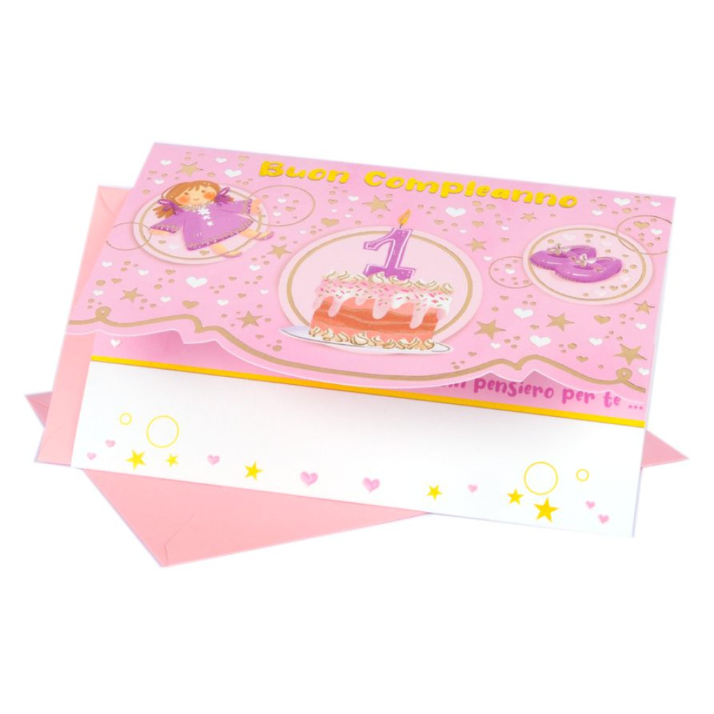 Biglietto Compleanno 1 anno Giraffa - Cartediem